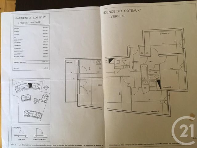 Afficher la photo en grand Appartement F4 à vendre - 4 pièces - 77.4 m2 - YERRES - 91 - ILE-DE-FRANCE - Century 21 Optimmo